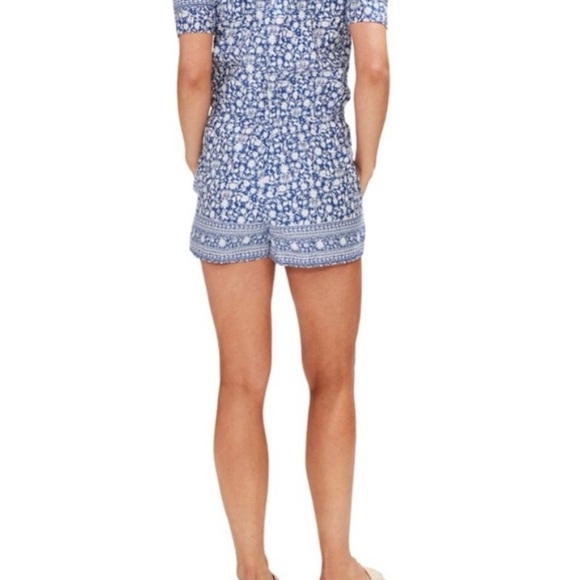 Vineyard Vines Blue and White Floral Romper - Picture 2 of 6